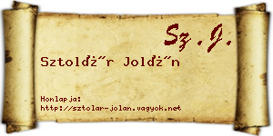 Sztolár Jolán névjegykártya