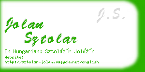 jolan sztolar business card